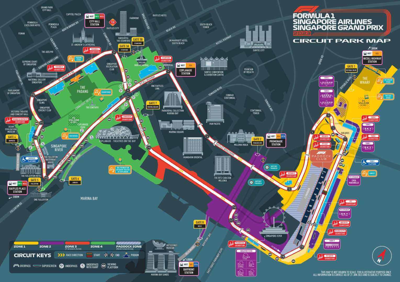 Singapore F1 2023 new race track layout