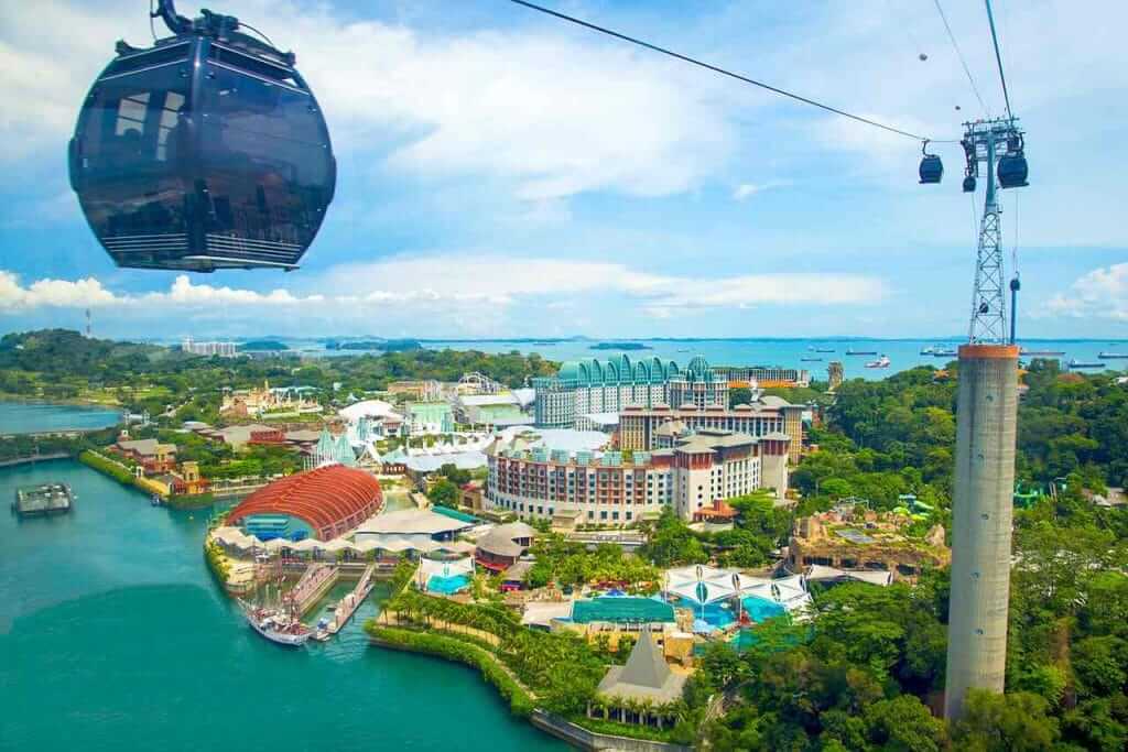high view of singapore sentosa island
