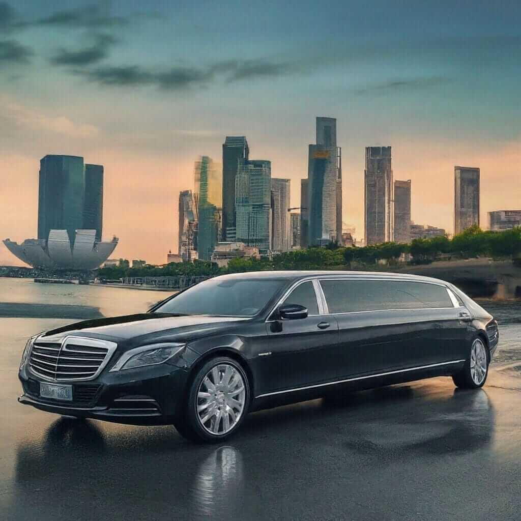 A luxurious limousine in Singapore, exuding opulence and elegance